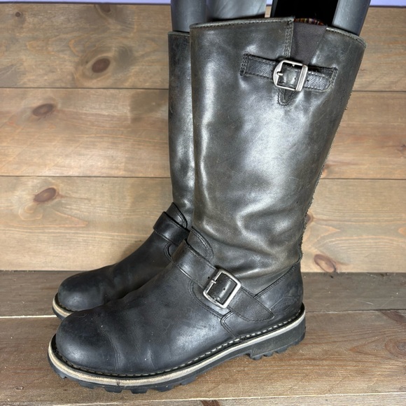 merrell wilderness remix womens size 7.5 shoes black leather engineer tall boot - Picture 1 of 9